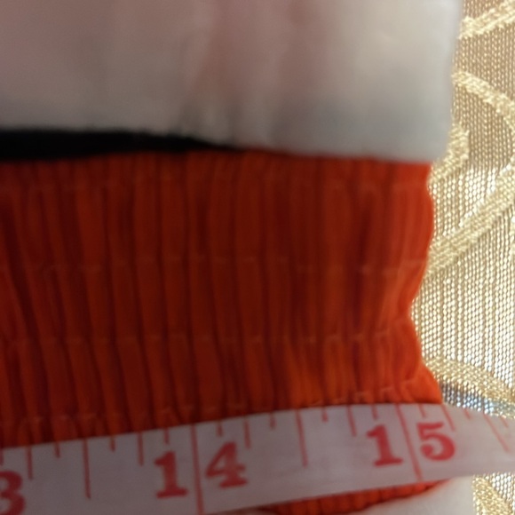 FILIPINO TIANGE (Commes De Garçons) White&Orange Striped Short Sleeve Dress $25 - Picture 13 of 13